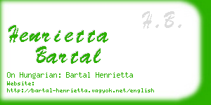 henrietta bartal business card